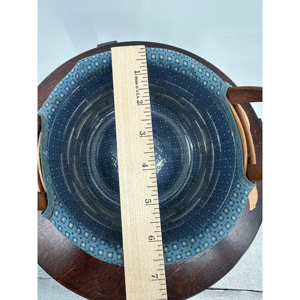 Longaberger Button Basket W/Protector & Classic French Blue Liner 1993